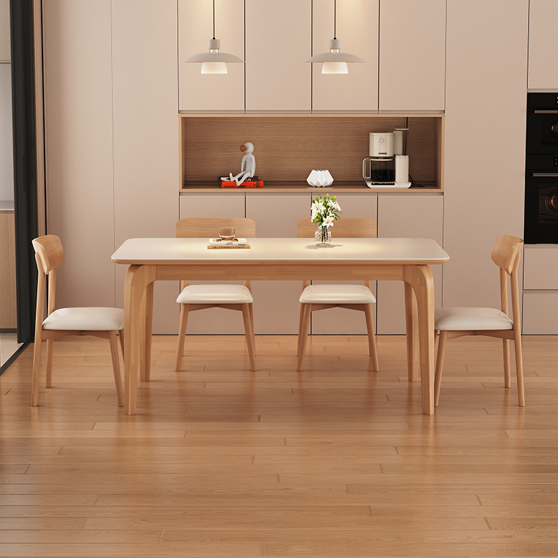 实木岩板餐桌椅2024新款家用小户型原木奶油风长方形餐桌,淘宝优惠券,粉丝福利购,淘宝优惠卷