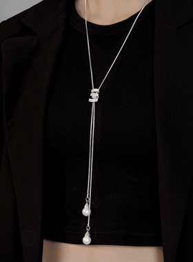 秋冬珍珠毛衣链长款高级