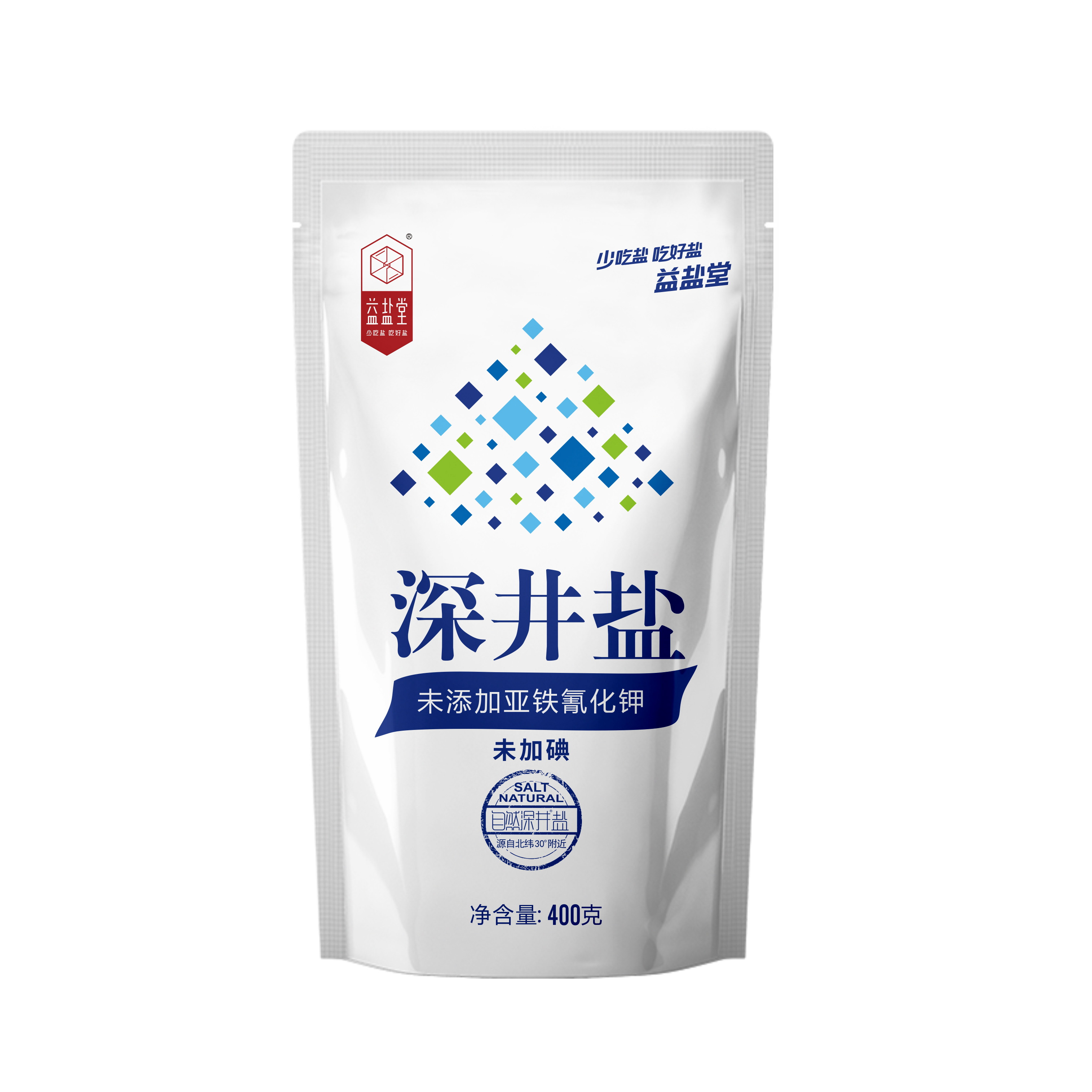 益盐堂未加碘深井盐精制食用盐甲状腺甲亢家用400g*7袋细盐批发