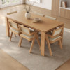 August solid wood dining chair in cream style