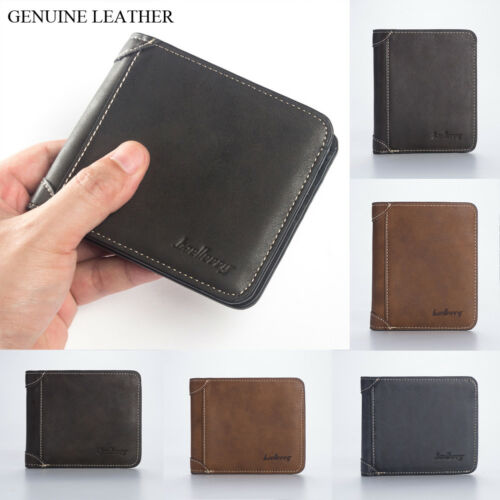 Mens Casual Wallets Leather Short Foldable Wallet Purse - 图1