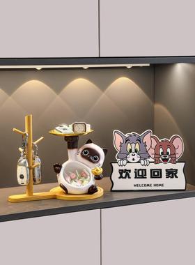 招财进宝暹罗猫入口钥匙储物摆件门口新家装鞋柜客厅家装