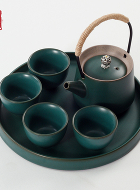 新中式陶瓷茶具客厅家居饰品茶几软装配饰摆件送长辈乔迁新居礼品