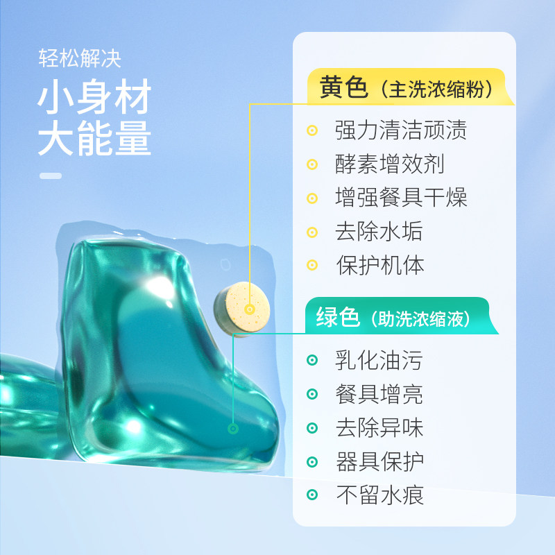 fertig浓缩多效洗碗球块盐漂洗家用 fertig洗碗机用洗涤剂