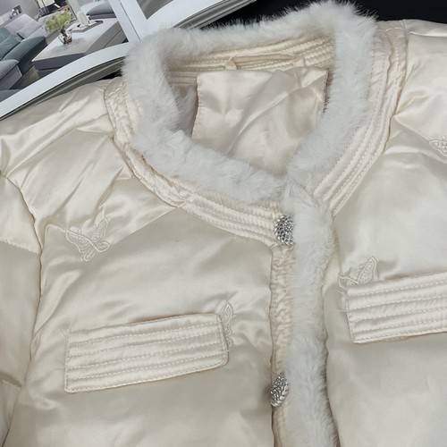 羽绒 新中式国风春季新款毛毛拼接设计宽松时尚外套女 A#24 - 图1