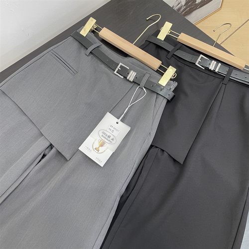 高级感西装裤女新款高腰显瘦宽松垂感窄版直筒阔腿裤K#16 - 图2