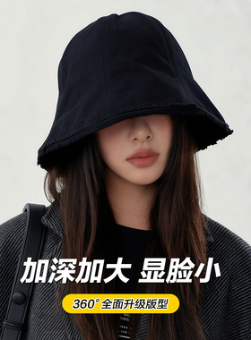大头围渔夫帽早八素颜遮脸水桶帽