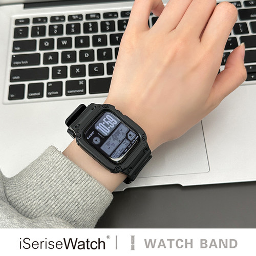 iserisewatch适用苹果手表表带iWatchs10冰川一体式applewatch十代全包保护女款42mm46男运动透气夏天星光色 - 图2