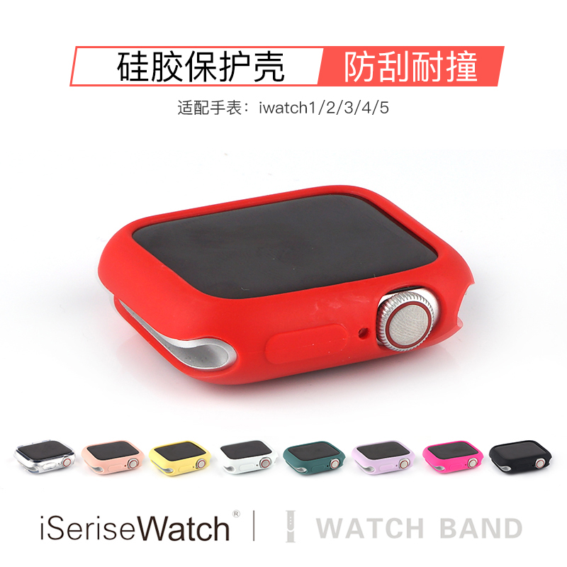 适用苹果手表5/6/7/8/9代iwatch se纯色表壳41mm/44mm手表防摔软壳applewatch糖果色保护40mm45mm百搭tpu表带-图3