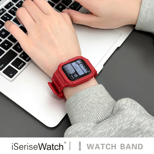 iserisewatch适用苹果手表表带iWatchs10冰川一体式applewatch十代全包保护女款42mm46男运动透气夏天星光色 - 图3