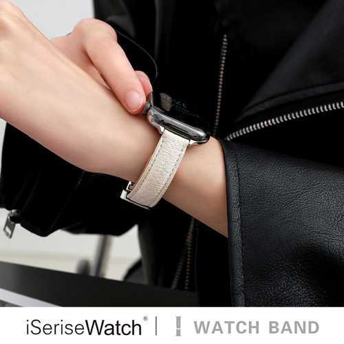 iserisewatch适用applewatch11表带苹果手表s10小羊皮星星磁吸扣iwatchs9夏日透气SE41mm女款ultra高级感s6/7 - 图2