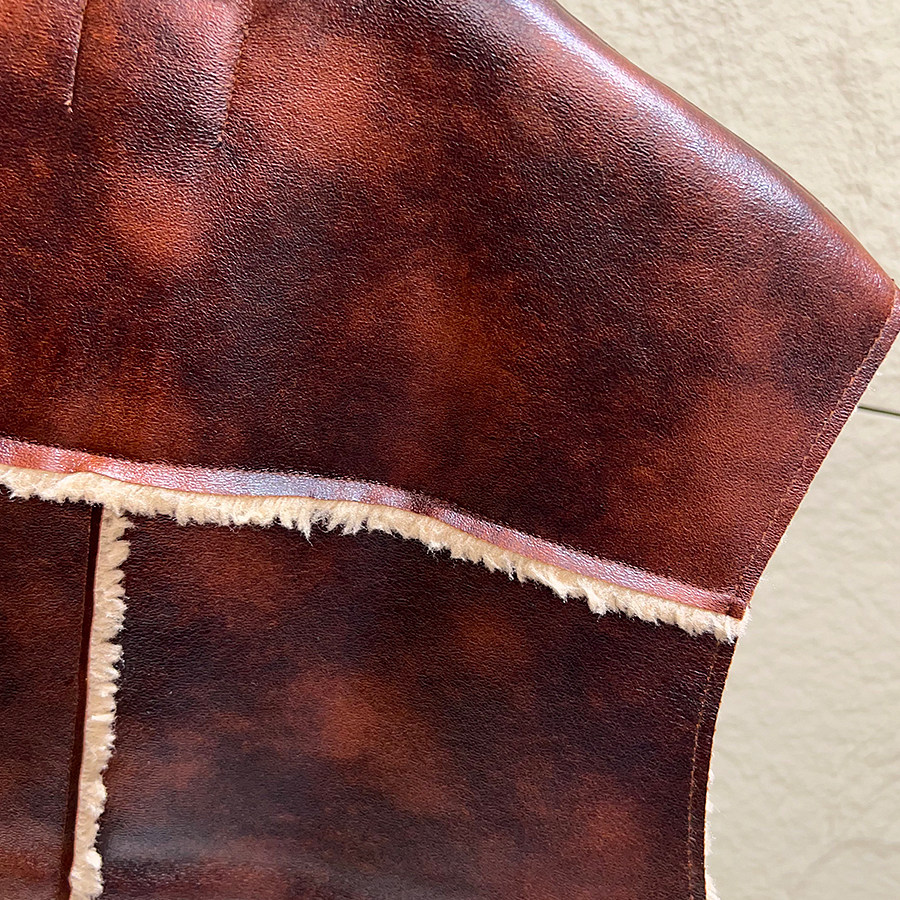 仿羊羔绒皮毛一体+擦色PU皮！秋冬男女加绒保暖叠穿马甲百搭坎肩,淘宝优惠券,粉丝福利购,淘宝优惠卷