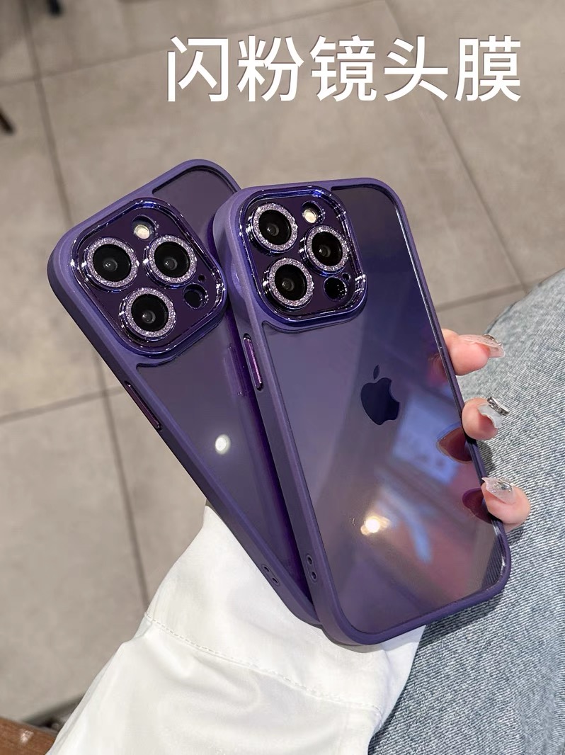 新款暗紫色适用苹果14promax手机壳iphone13透明1211轻奢全包防摔 - 图1