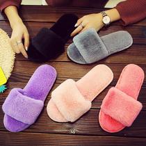 Woolen slippers women autumn and winter Koreanfashion