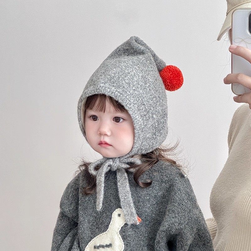 儿童帽子冬天毛线帽可爱洋气尖顶针织护耳帽男女宝宝加厚保暖防风,淘宝优惠券,粉丝福利购,淘宝优惠卷