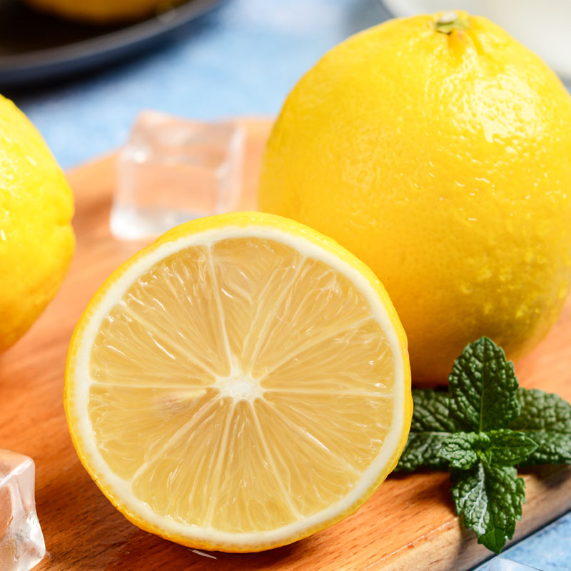 乐知果旗舰店四川安岳黄柠檬大果新鲜水果尤力克柠檬当季含箱6斤包邮皮薄多汁1