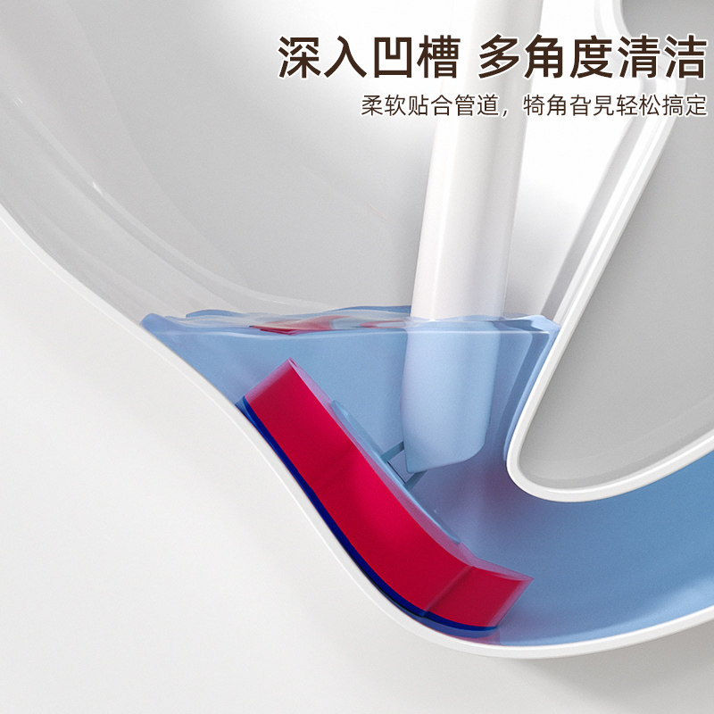 Disposable rainbow toilet brush with replaceable brush head
