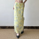 Pastoral holiday style retro floral versatile straight long skirt
