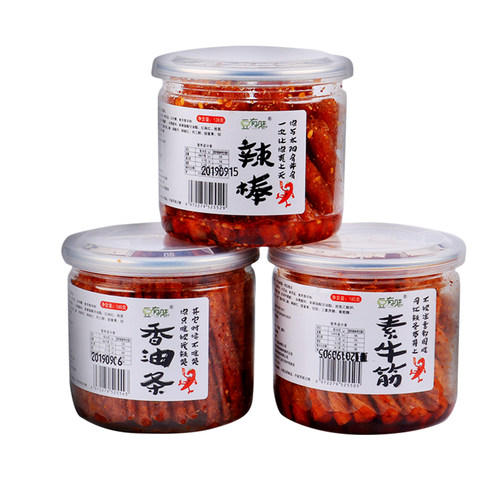 豆有味罐装辣条湖南特产麻辣儿时手工小吃牛筋休闲辣味零食大礼包 - 图3