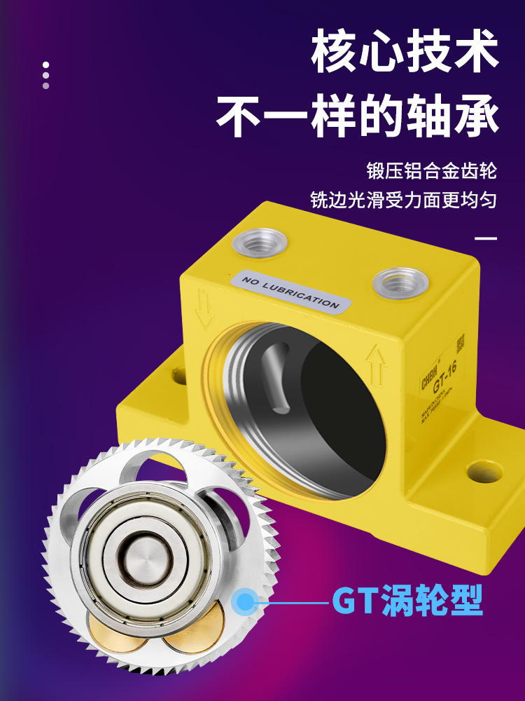 小型气动振动器气动锤涡轮震动器机械出下料助流器GT10 16 25 32 - 图0