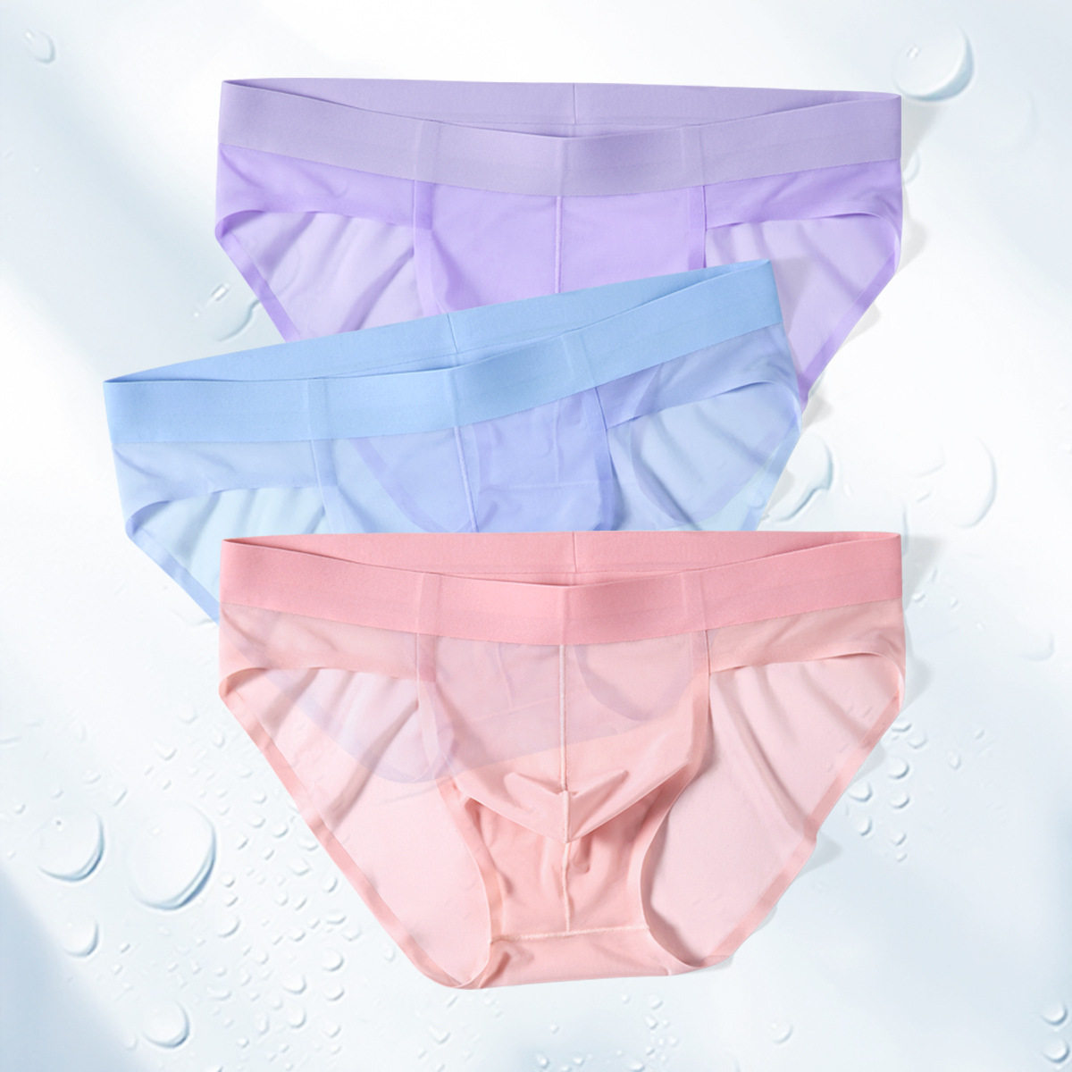 Summer ultra-thin ice silk pure lust style men's underwear