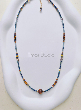Timee琉璃天然虎眼石原创项链