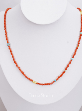 Timee恬觅 解忧 天然川料满肉南红多圈弹力手串手链项链少量高品