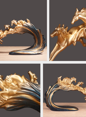 马摆件万马奔腾工艺品新房办公室桌摆设公司乔迁新店开业礼品