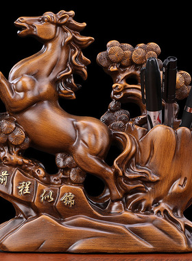 运势如虹牛笔筒摆件工艺品创意办公桌书房装饰送领导老师商务礼品