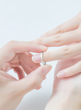 纯银情侣款男女一对定ins戒指