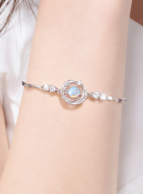 微汀羽你相伴纯银跳动的心手链