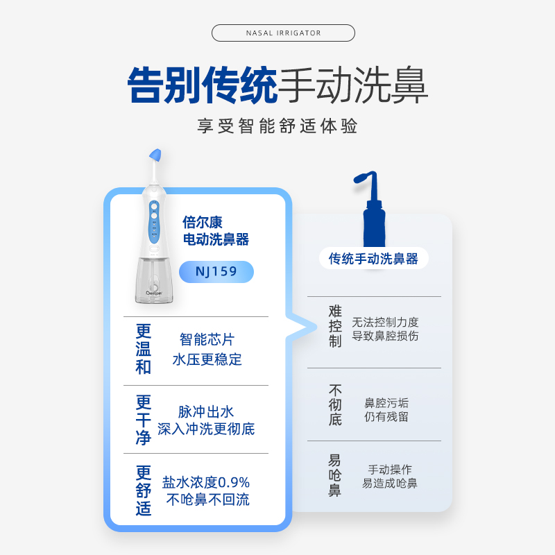 倍尔康电动洗鼻器儿童家用鼻腔冲洗冲鼻器大人清洗鼻炎鼻塞冲洗器