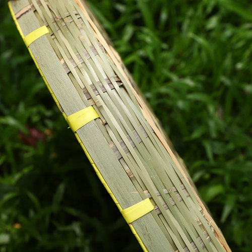 竹筛子家用竹制品圆簸箕米筛有孔大号装饰篮竹匾晾晒竹筐竹编制品 - 图2