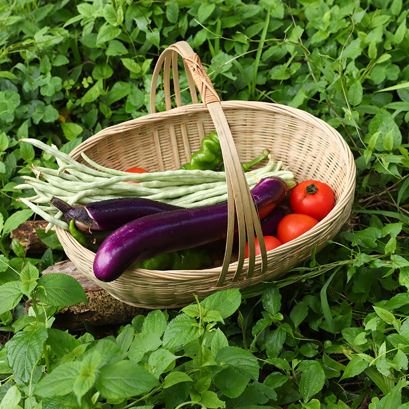 竹篮子手提篮手工竹编水果老式竹筐农村大容量家用大号竹子菜篮子,淘宝优惠券,粉丝福利购,淘宝优惠卷
