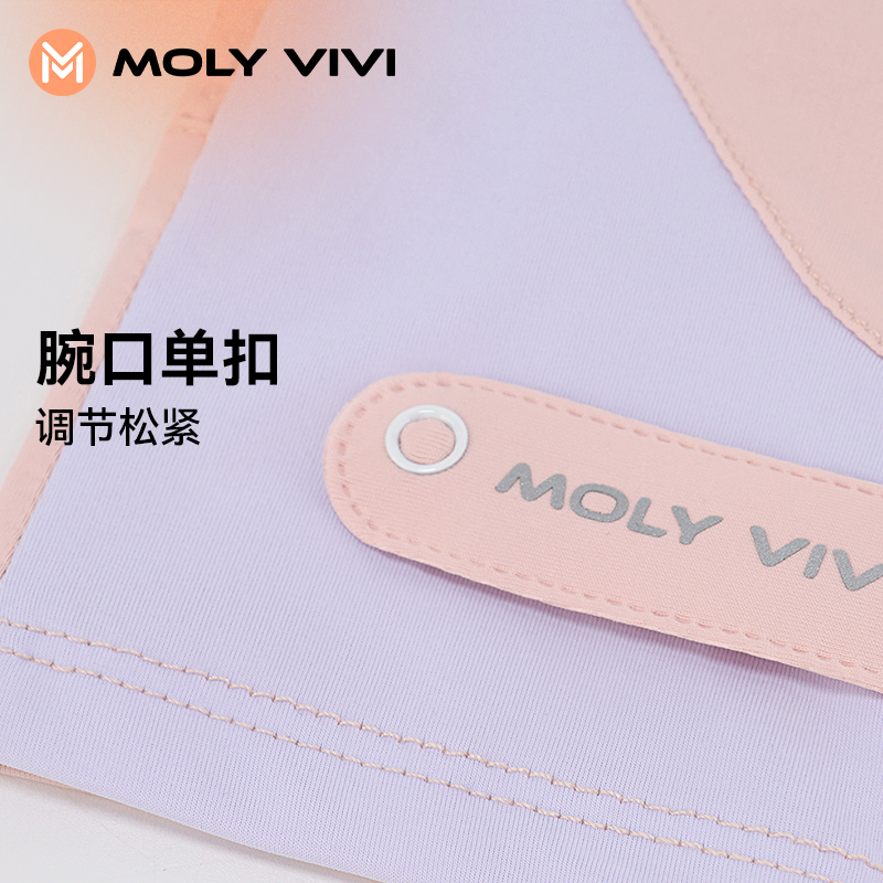 MOLYVIV防晒手套女夏防紫外线冰丝轻薄防滑透气开车骑行翻盖露指-图3