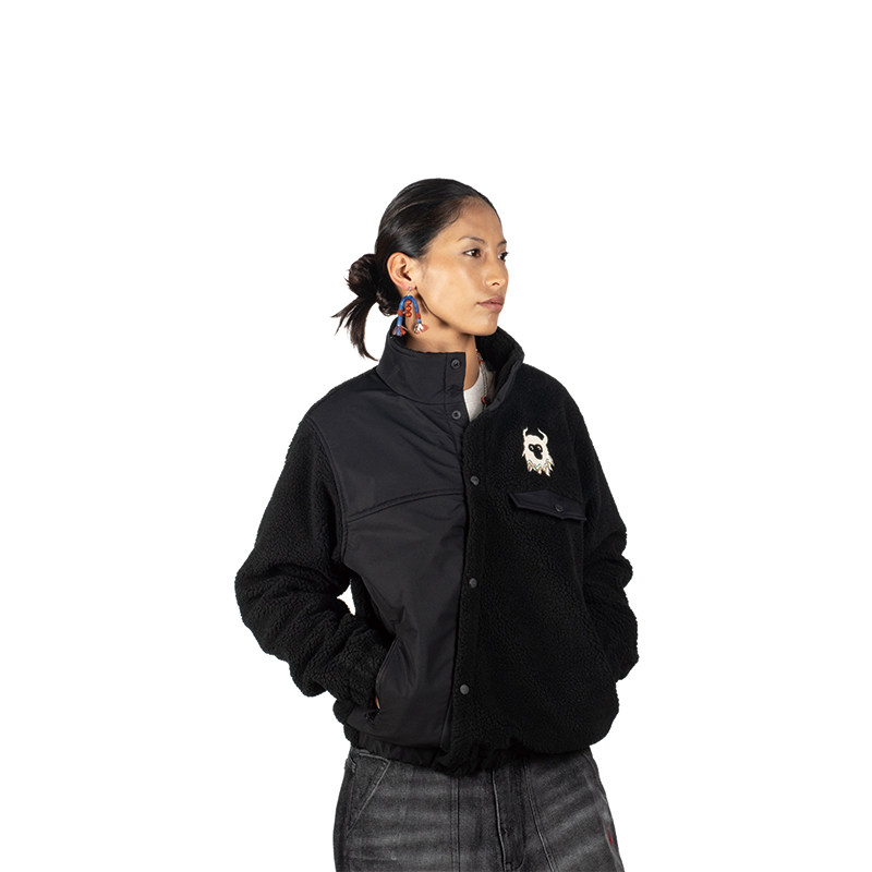 圣山2025秋冬阿里系列斜襟开衫抓绒外套原创潮流休闲仿羊羔绒外套,淘宝优惠券,粉丝福利购,淘宝优惠卷