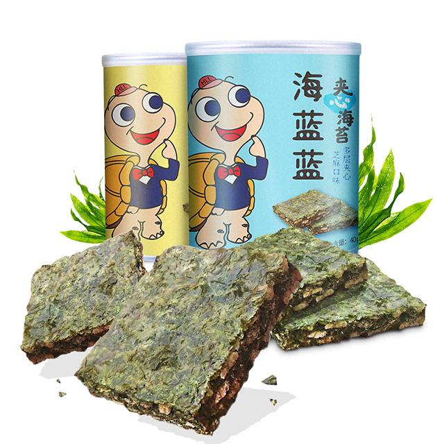 海蓝蓝脆芝麻夹心宝宝40g/罐海苔 海蓝蓝食品海苔系列