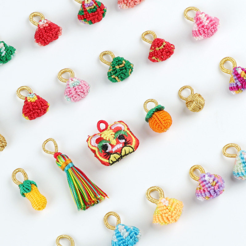 端午节五彩绳小挂件手工编织diy小粽子柿子灵球饰品手绳挂饰吊饰,淘宝优惠券,粉丝福利购,淘宝优惠卷