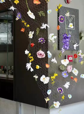 莫奈花园仿真花瀑布六角铁丝网