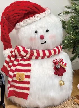 圣诞节日冬季雪人店铺橱窗装饰