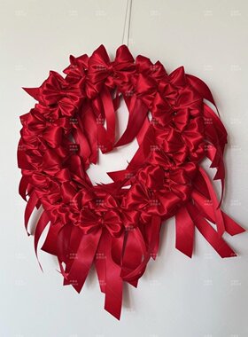 情人节蝴蝶结花环店铺橱窗摆件