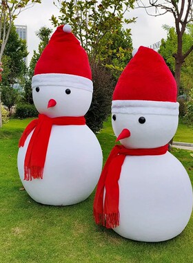 巨型泡沫雪人秋冬主题商场中庭地铁打卡摆件圣诞新年商业橱窗道具