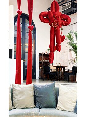 新年红色超大中国结橱窗挂饰道具