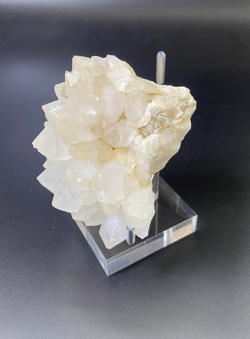 亚克力不锈钢水晶展示架 透明底座晶体矿物矿标底托 爱心支架摆件