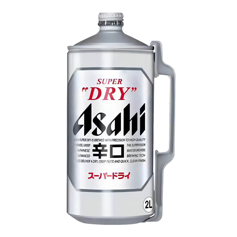 【进口】日本朝日/asahi超爽啤酒2L*1桶装4斤生啤拉格酒黄啤清仓