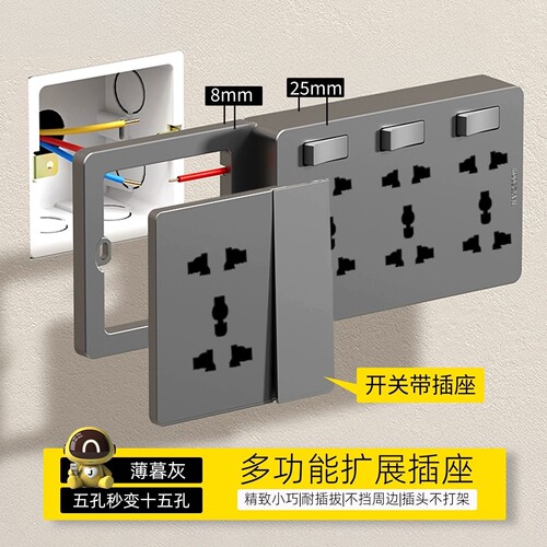英式英标通用多功能扩展插座转换器大功率多孔USB面板接线板排插 - 图0