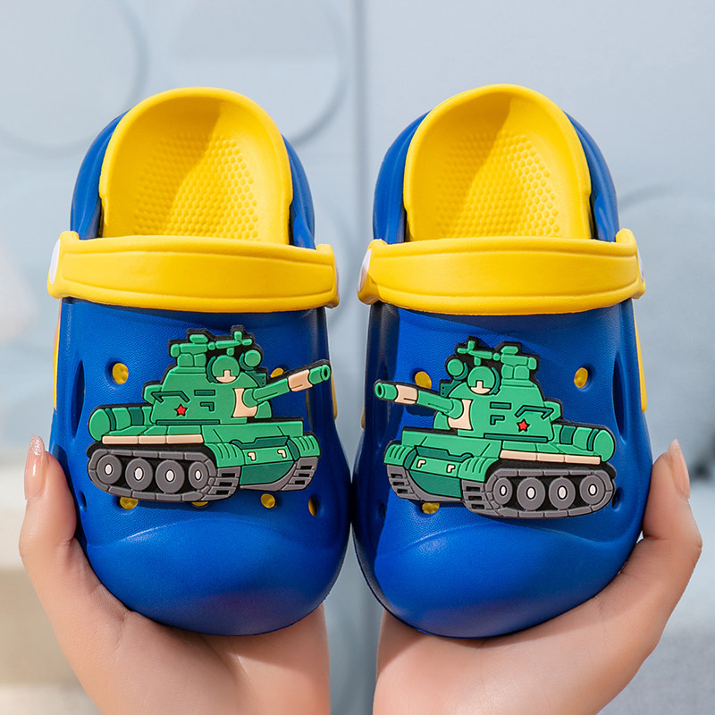 包头儿童凉拖鞋男童夏季居家厚底防滑外穿卡通坦克宝宝男孩洞洞鞋,淘宝优惠券,粉丝福利购,淘宝优惠卷
