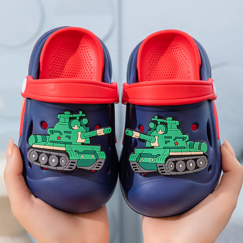 包头儿童凉拖鞋男童夏季居家厚底防滑外穿卡通坦克宝宝男孩洞洞鞋,淘宝优惠券,粉丝福利购,淘宝优惠卷