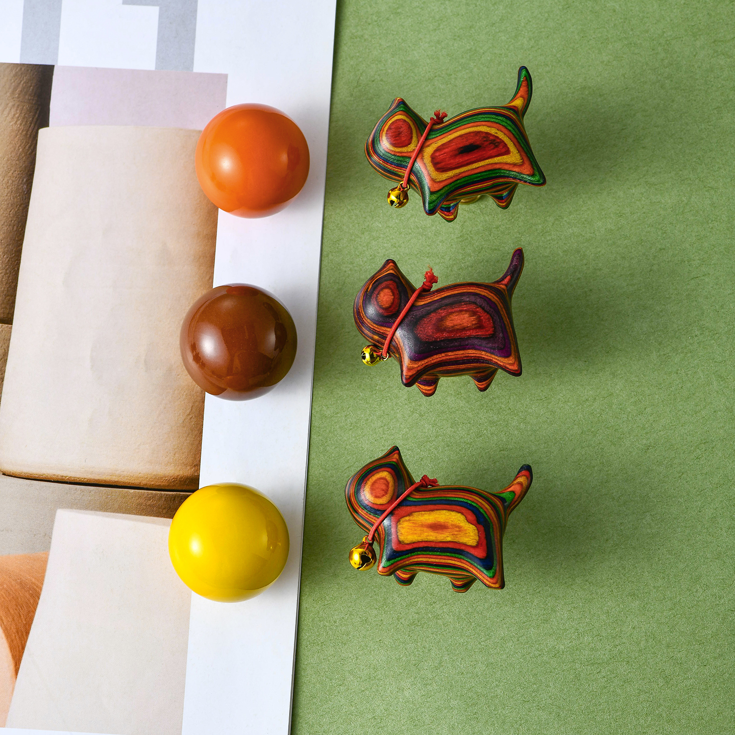 开门纳福禅意福气猫咪抽屉衣柜门把手卡通萌趣柜子门拉手 - 图0