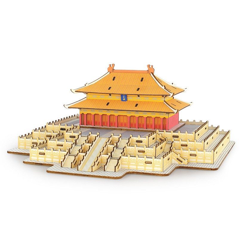 激光板太和殿木质3D立体拼图模型成人积木制仿真建筑摆件玩具DF43 - 图3